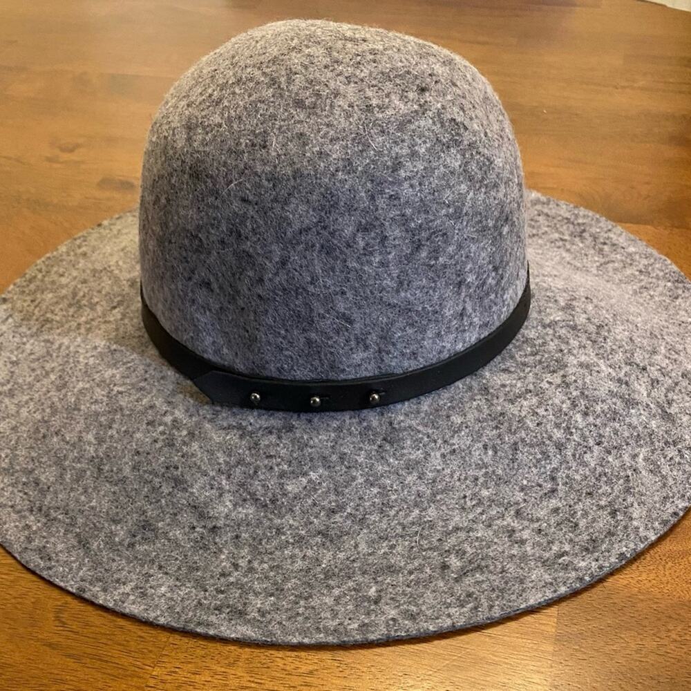 Halogen Gray and Black Wool Felt Hat NWT